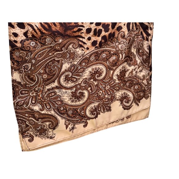 St. John Animal Print & Paisley Silk Scarf 57"x14" Luxury Womens Accessories - Picture 5 of 5